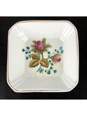 Alfred Meakin Royal Ironstone China 4-1/4" Floral Design Salt Trinket Nut Dish